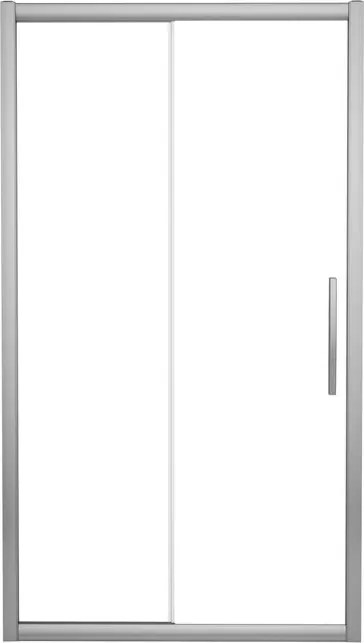 Porta doccia scorrevole L 95-100 cm x H 195 cm per nicchia in vetro trasparente SP. 8 mm, profilo lucido cromo, serie Namara