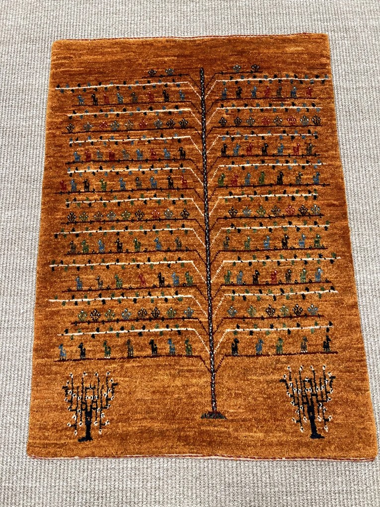 Loribaft Tappeto 60x90 Giallo (Iran) Annodato A Mano