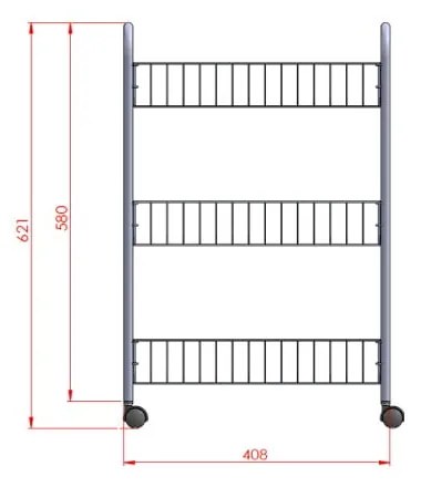 Supporto mobile con 3 ripiani Lugano - Metaltex