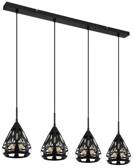 Globo 15889-4H - Lampadario a sospensione con filo HASSAN 4xE27/40W/230V