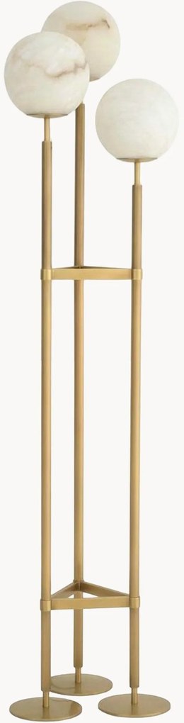 Lampada da terra a LED in alabastro fatta a mano Fiori