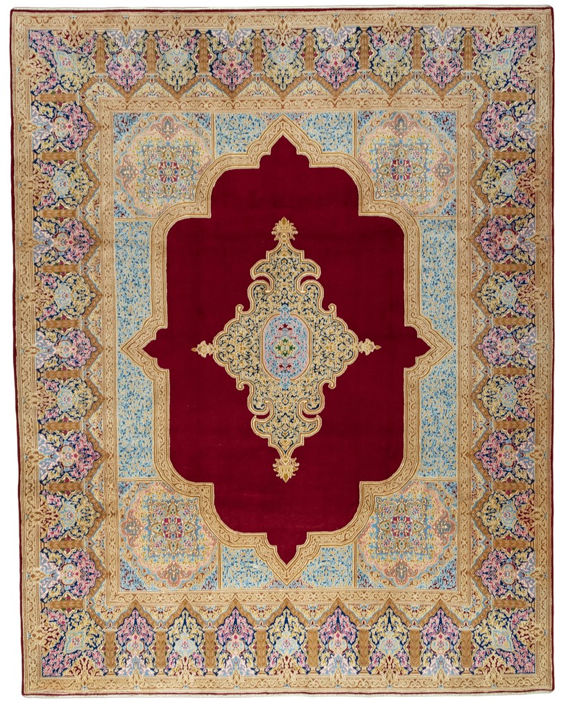 Kerman Tappeto 310x390 Rosso (Iran) Annodato A Mano