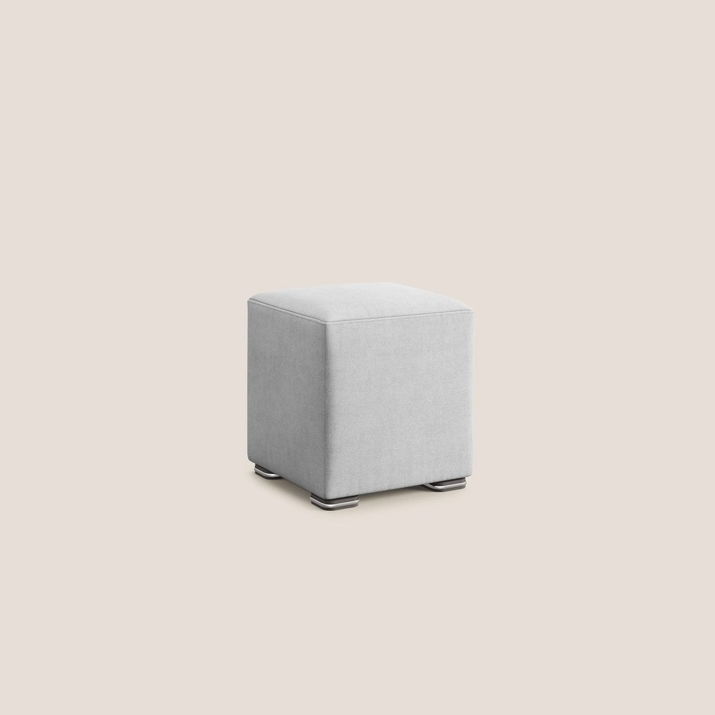 Cube pouf in tessuto morbido impermeabile T02 grigio chiaro