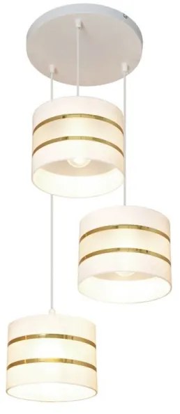 Lampadario a sospensione con filo HELEN 3xE27/15W/230V bianco/oro