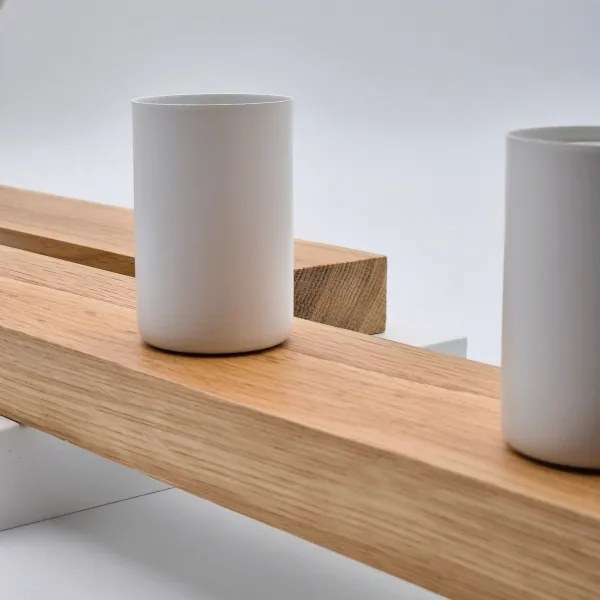 Lampadario a plafone MATTE 4xE27/15W/230V bianco/quercia