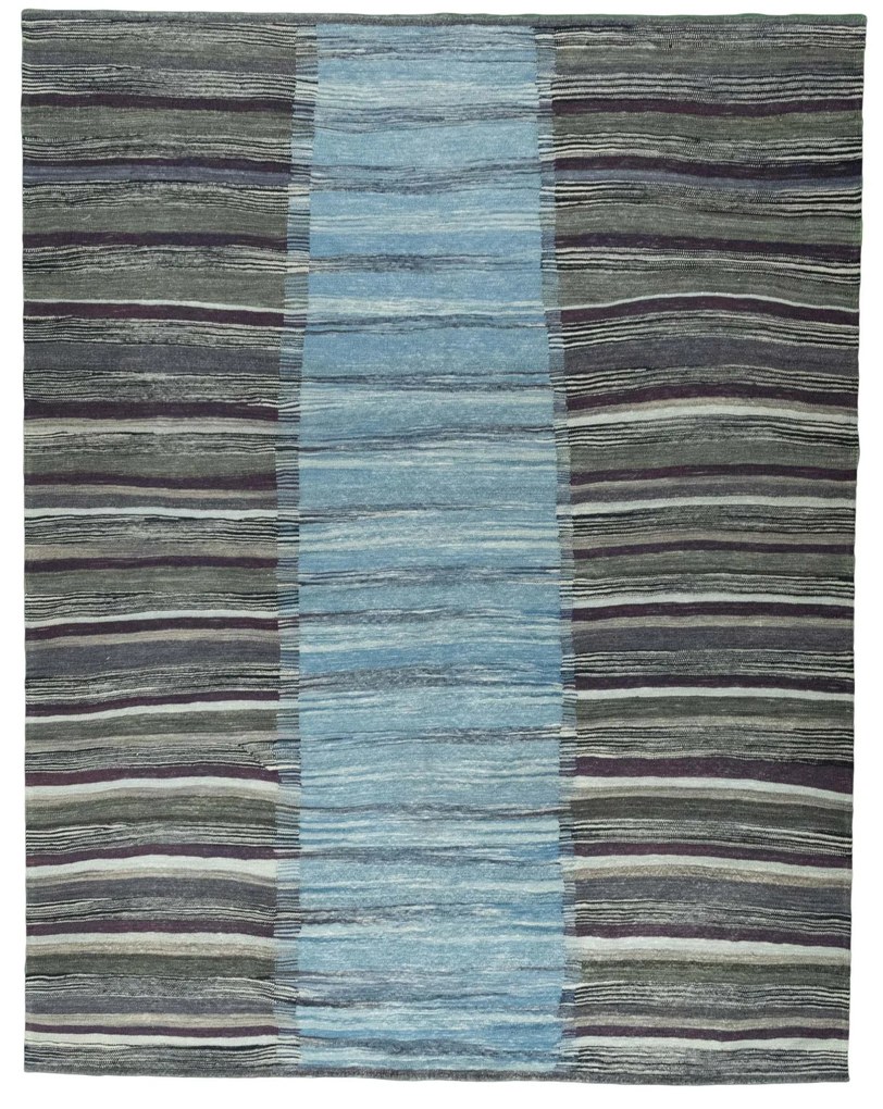 Kilim Tappeto 260x200 Blu (Iran) Tessuto A Mano