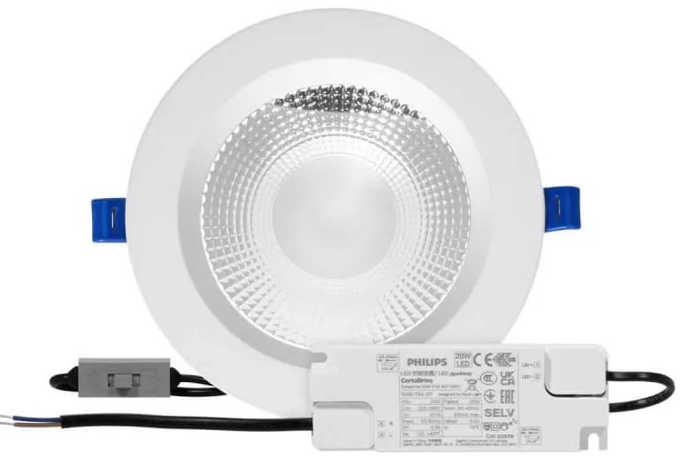 Faro da incasso 20W, Foro Ø160mm,Bianco Variabile con driver Philips Colore Bianco Variabile CCT