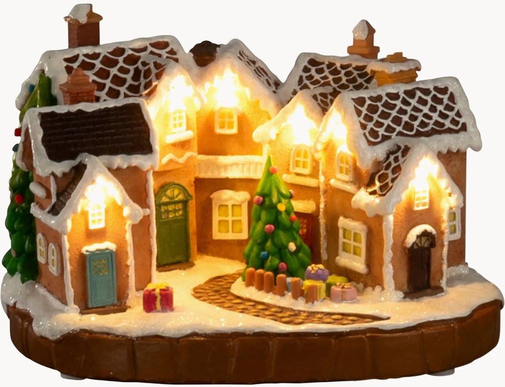 Decorazione natalizia a LED con funzione timer Gingerbread Village