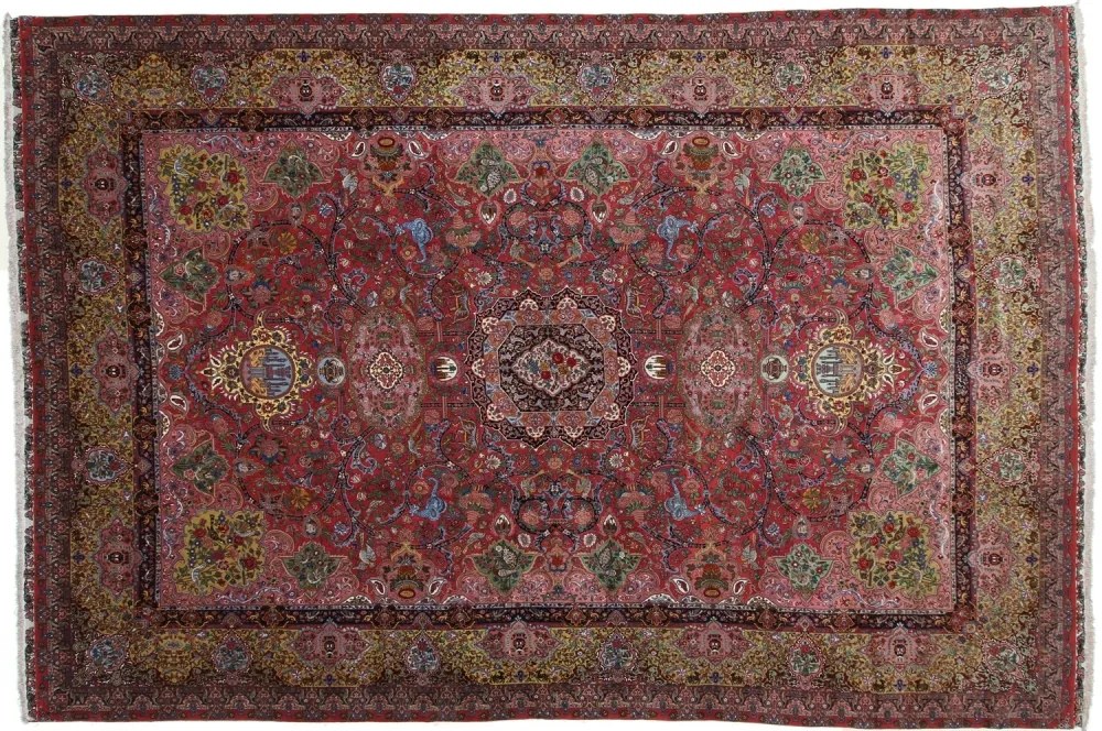 Tabriz Tappeto persiano 510x340 Giallo (Iran) Annodato A Mano