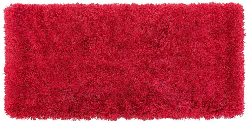 Tappeto shaggy rettangolare rosso 80 x 150 cm CIDE Beliani