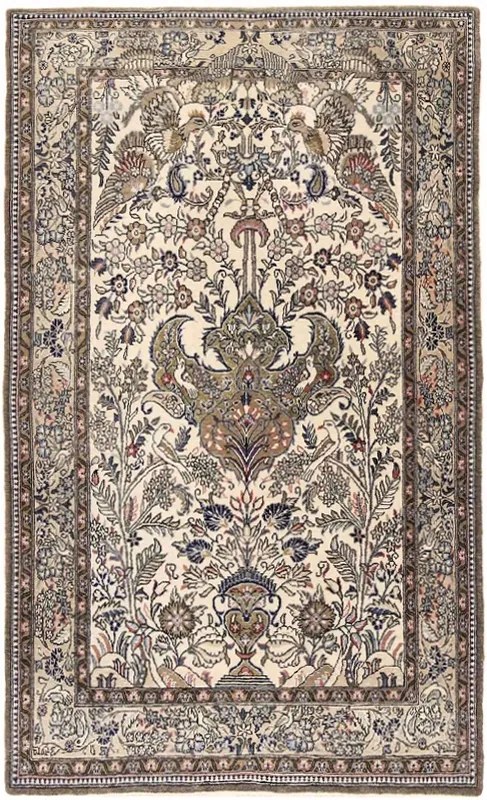 Ghom Tappeto persiano 110x180 Beige (Iran) Annodato A Mano