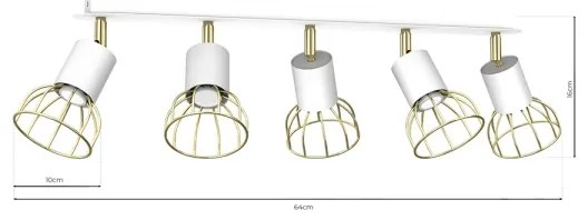 Luce Spot DANTE 5xGU10/25W/230V bianco/oro