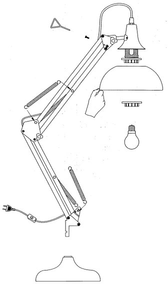 Eglo 94699 - Lampada da tavolo BORGILLIO 1xE27/40W/230V