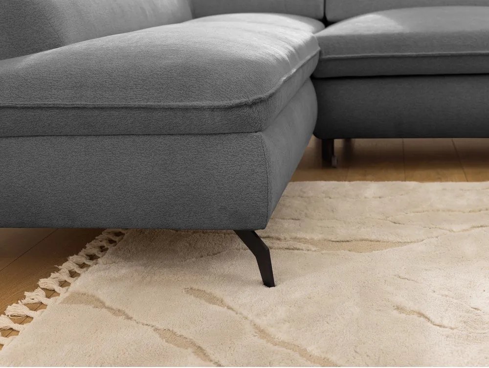 Divano angolare grigio (con penisola a sinistra/a L) con rivestimento in ciniglia Marbeya – Ropez