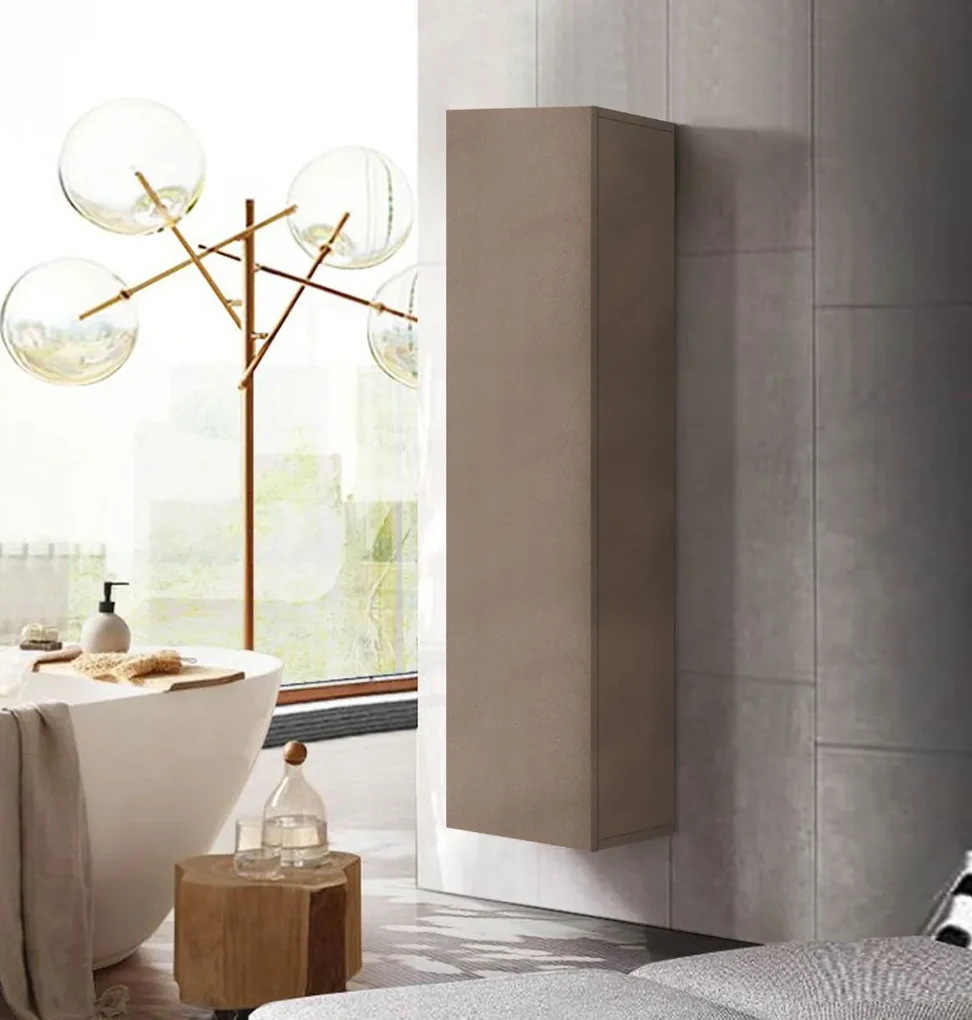 Colonna bagno sospesa con 2 ante 162 cm bianco laccato