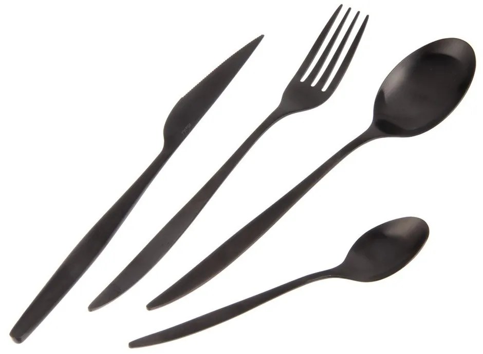 Posate nere in acciaio inox 24 pz – Orion