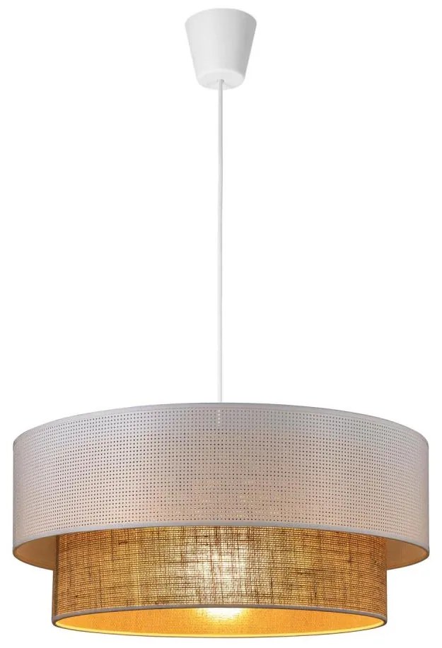 Lampadario BORHO su cavo 1xE27/60W/230V bianco/iuta