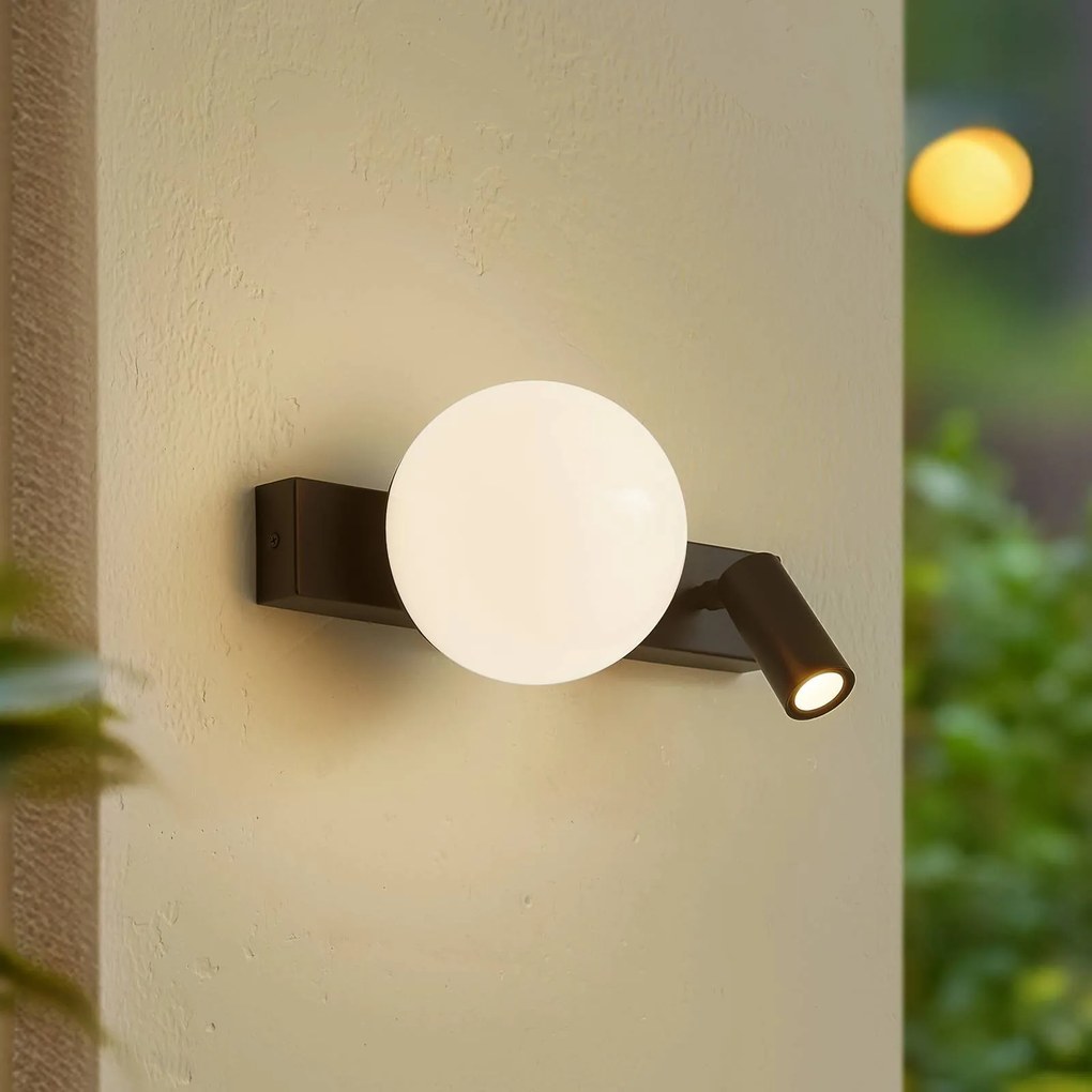 Applique da esterni a LED Larcie Lindby, Nero, Corridoio, Alluminio, Moderno, Applique LED da esterni