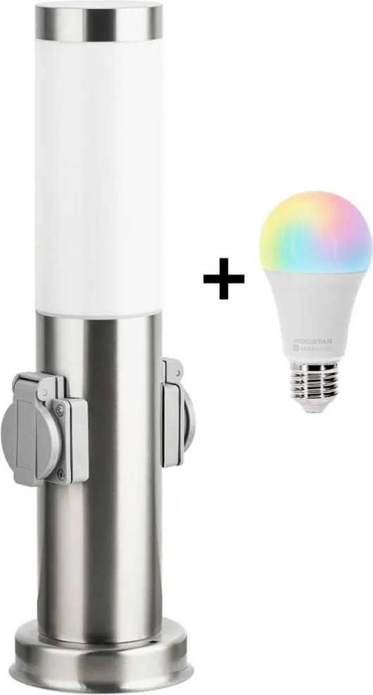 Brilagi-LED RGBW Ven lampada con 2 portalampade (1xE27/15W/230V), 40 cm, IP44, cromo opaco