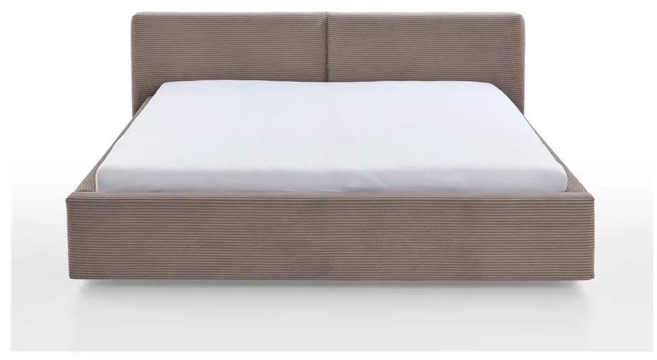 Letto matrimoniale imbottito marrone chiaro rete non inclusa 180x200 cm Cube – Meise Möbel