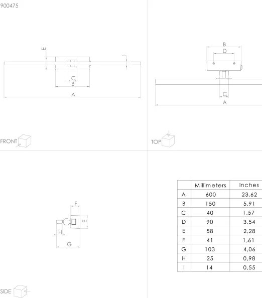 Eglo 900475 - Illuminazione LED per specchio bagno VERDELLO LED/5W/230V IP44 nero
