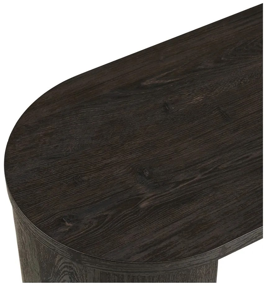 Tavolo consolle marrone scuro con effetto rovere 38x114 cm Bibione – House Nordic