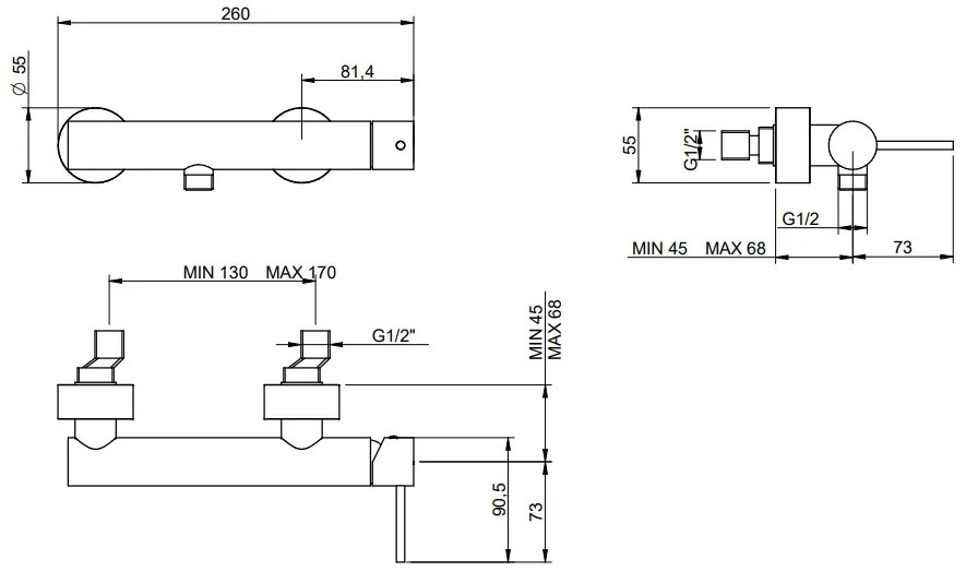 Treemme Up+ IT5756CCVLZZ miscelatore monocomando esterno doccia cromo