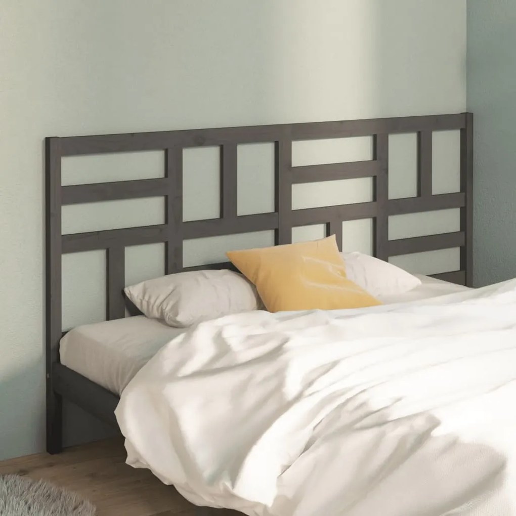 Testiera Per Letto Bianca 206x4x104 Cm Legno Massello Di Pino /