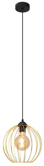 Lampadario a sospensione con filo MERCURE 1xE27/15W/230V oro/nero