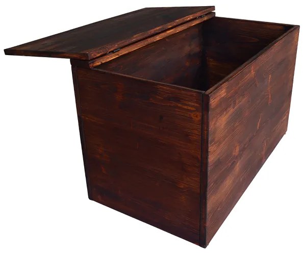 Cassapanca pouf contenitore in legno massello NOCE cm 78