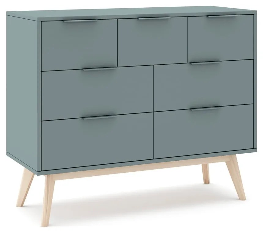 Cassettiera verde polveroso 120x83x40 cm Pisco – Marckeric