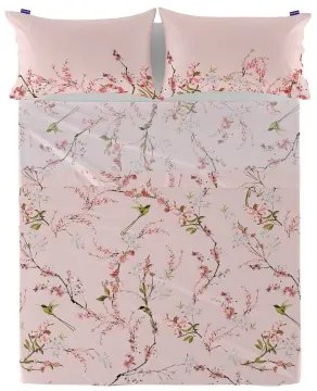 Lenzuolo Superiore HappyFriday Chinoiserie rose Multicolore 240 x 270 cm (asiatico/oriental)