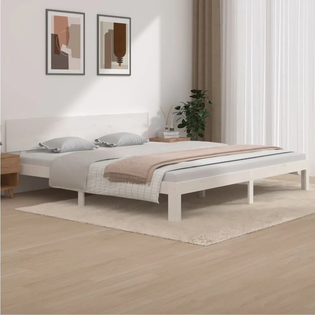 Giroletto Bianco İn Legno Massello Di Pino 200x200 Cm /