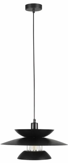 Lampadario a sospensione con filo BERIT 1xE27/20W/230V nero