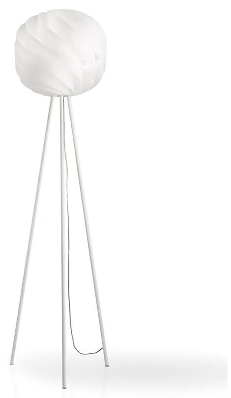 Lampada Da Terra Treppiede Globe 1 Luce In Polilux Bianco D40 Made In Italy