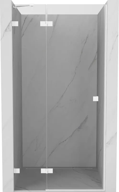Mexen Lunar porta doccia battente sinistra 90 cm, trasparente, bianco - 834-090-000-20-00-L
