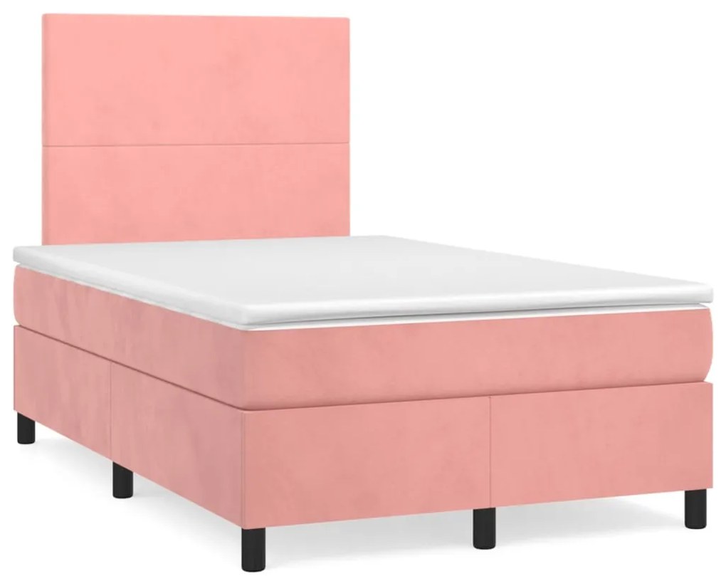 Giroletto A Molle Con Materasso Rosa 120x190 Cm İn Velluto /