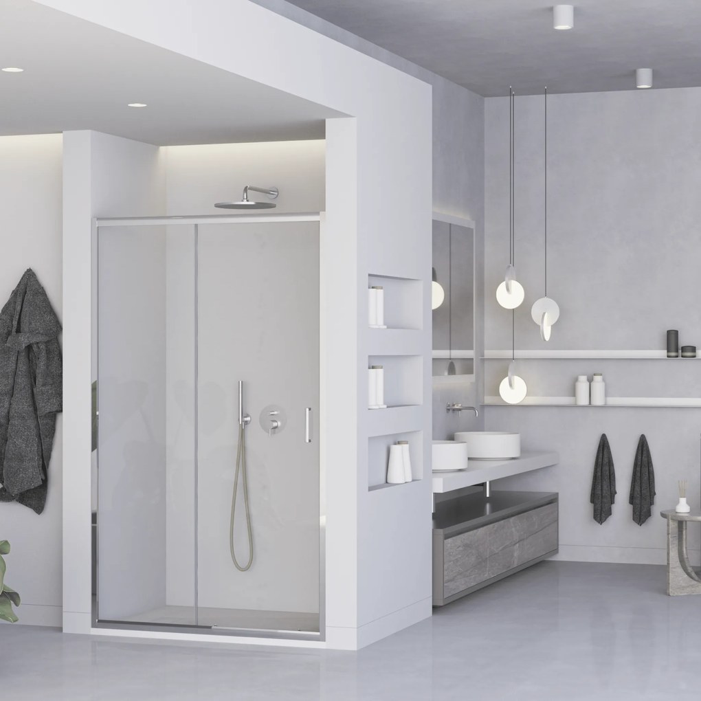 Box Doccia Scorrevole 150 Cm Feridras "T-Special" Cromo Lucido/Vetro Trasparente