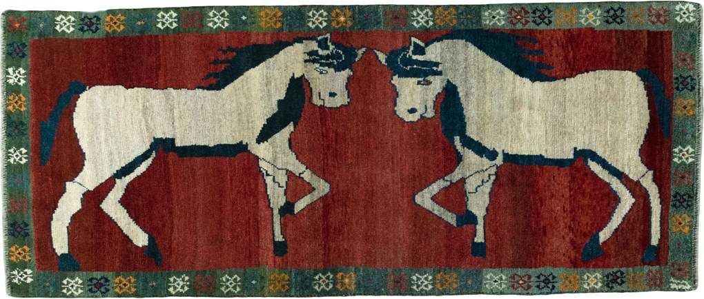 Gabbeh Tappeto persiano 90x210 Rosso (Iran) Annodato A Mano