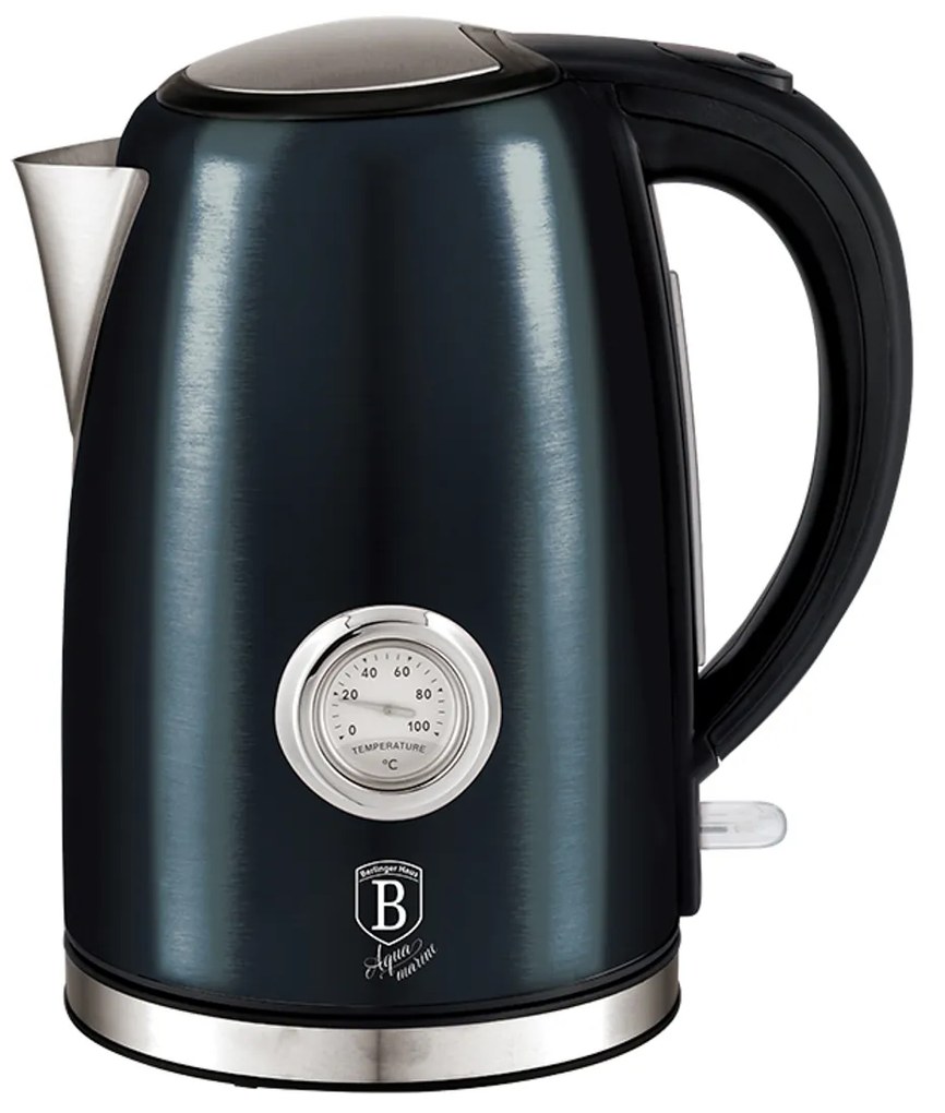 Bollitore elettrico 1,7 L blu con termometro Berlinger Haus