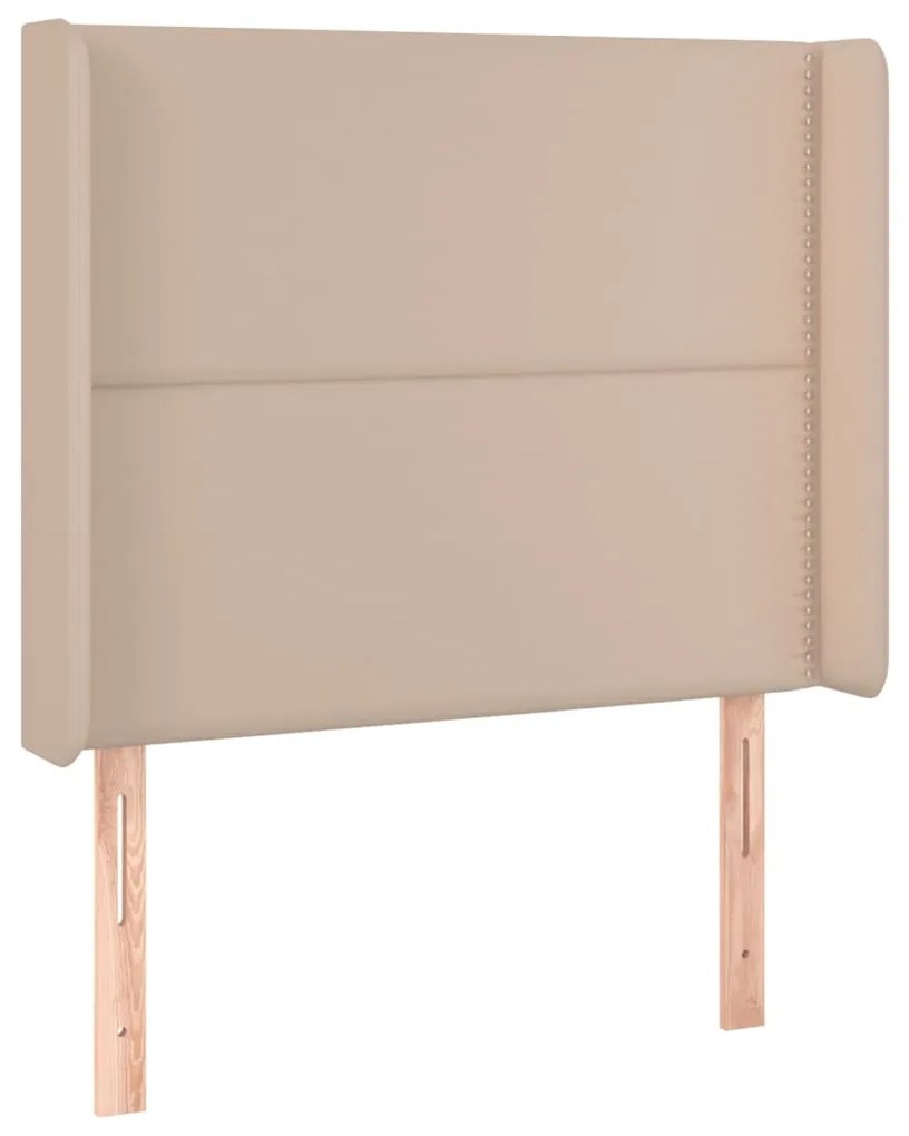 Testiera a led cappuccino 83x16x118/128 cm in similpelle