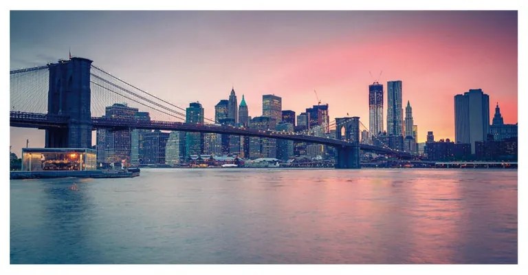 Stampa su tela Sunset In Ny, multicolore 70 x 140 cm