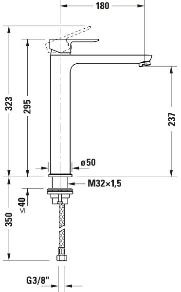 Duravit DC1043002046 - Miscelatore per lavabo D-CODE, nero opaco