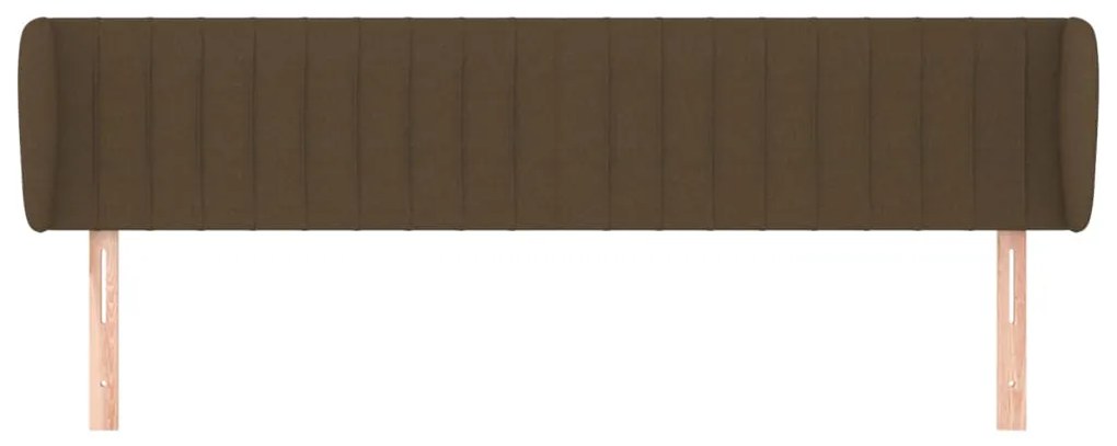 Testiera ad orecchio marrone scuro 163x23x78/88 cm in tessuto