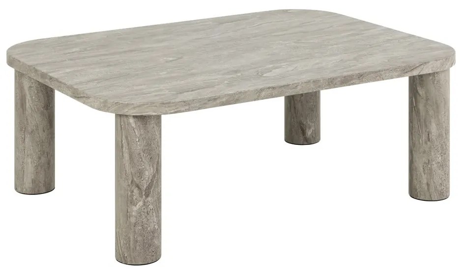 Tavolino grigio chiaro effetto marmo 75x100 cm Solano - Actona