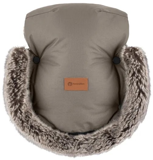PETITE&MARS - SET Sacco per passeggino 4 in 1 COMFY + muffole per passeggino FURRY Mocha
