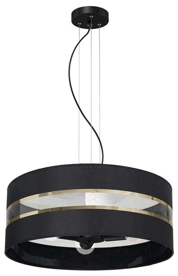 Lampadario su filo ULTIMO 3xE27/60W/230V nero