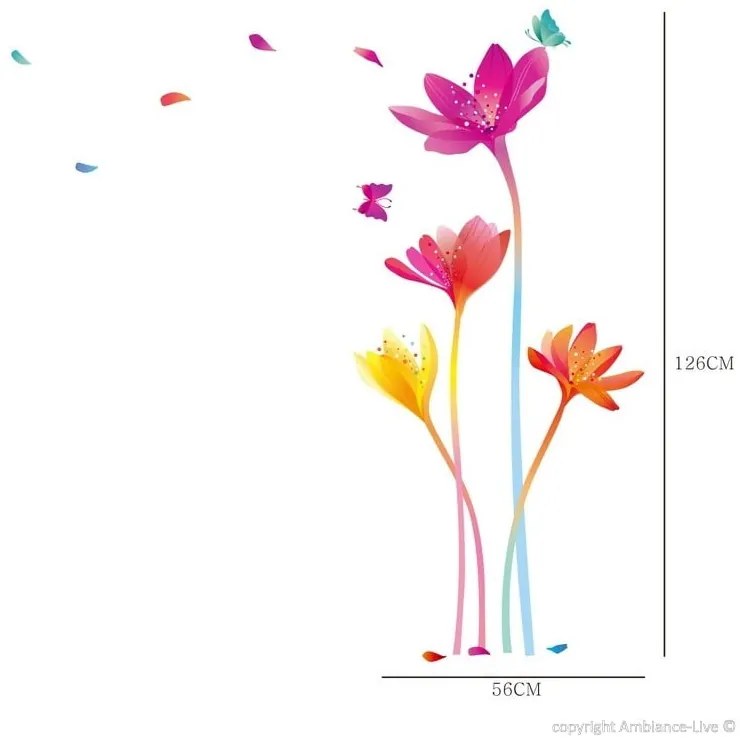 Set di adesivi Fiori Arcobaleno - Ambiance