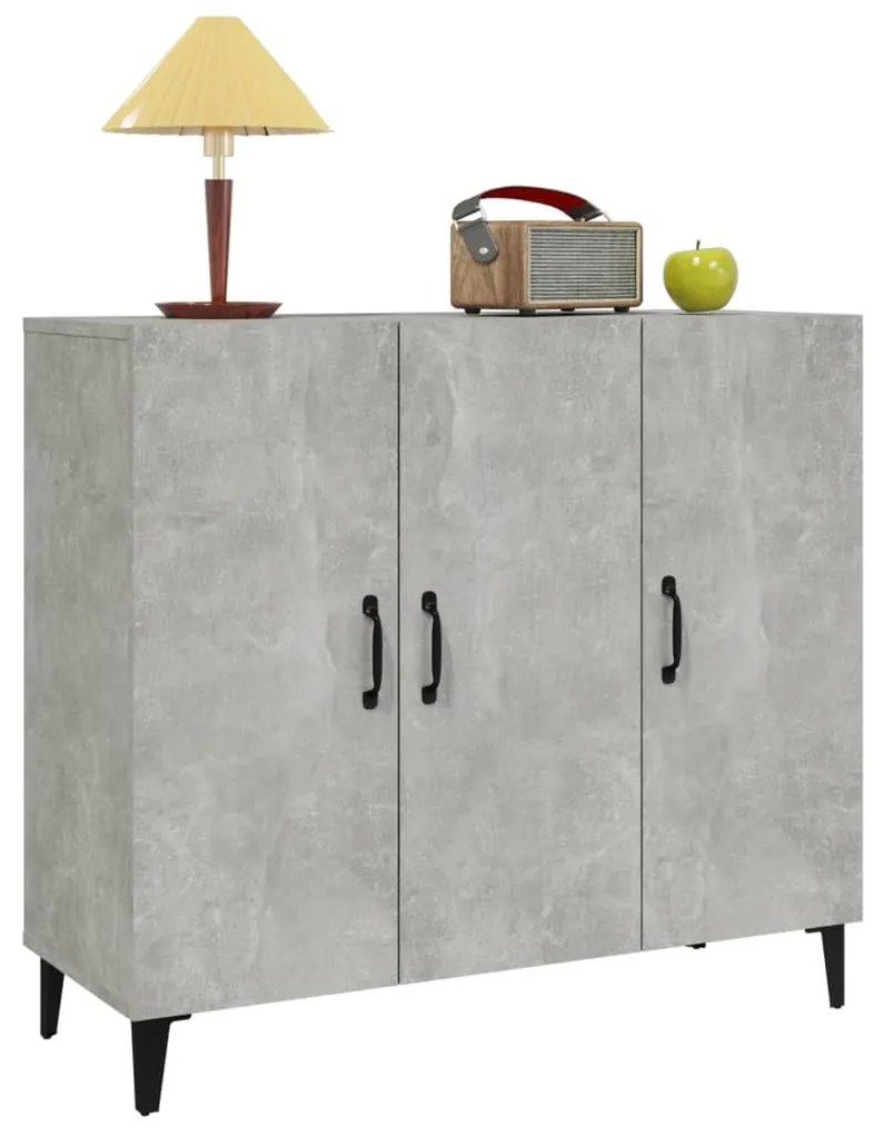 Credenza grigio cemento 90x34x80 cm in legno multistrato