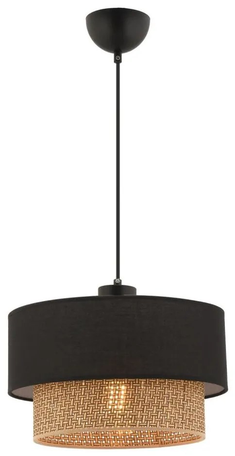 Lampadario a sospensione su cavo ECHO 1xE27/60W/230V nero/marrone